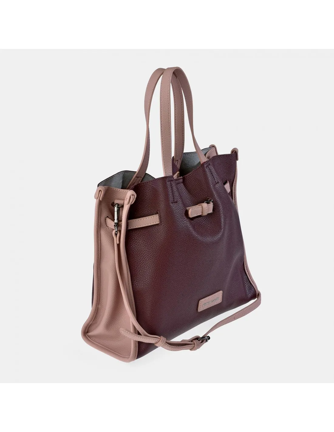 PIERRE CARDIN bolso tote grande  en símil piel con asas largas y bandolera