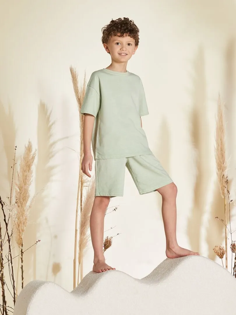 PIJAMA CORTO  CAMISETA + BERMUDAS  2 PIEZAS  VERDE