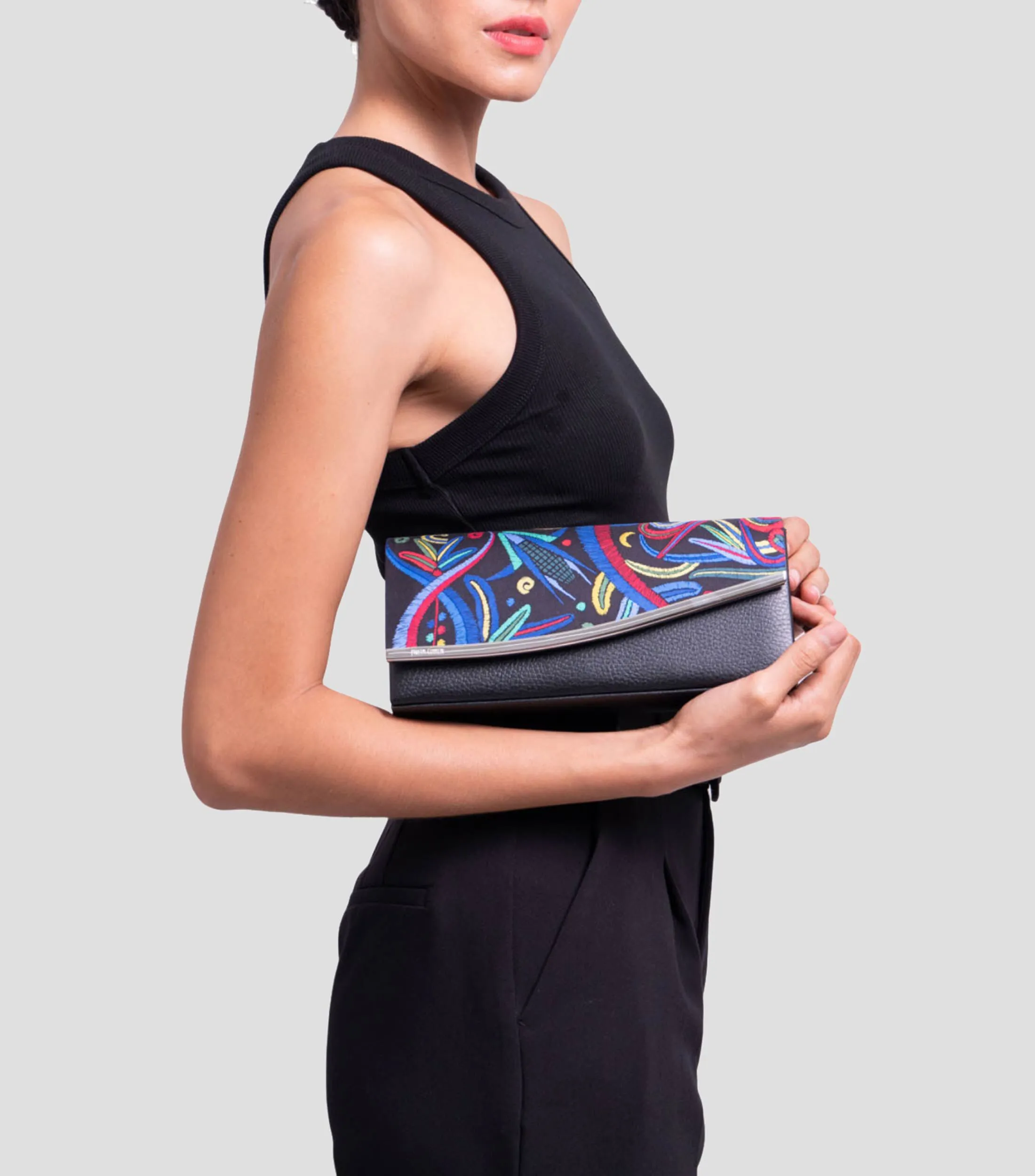 Pineda Covalin Bolso Clutch con estampado Quetzalcóatl Mujer