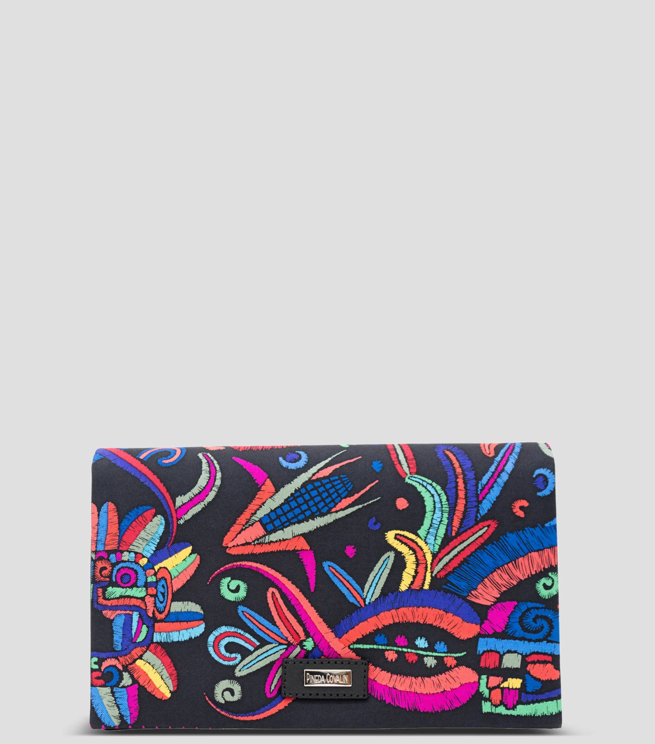 Pineda Covalin Bolso Clutch Estampado Quetzalcóatl Mujer