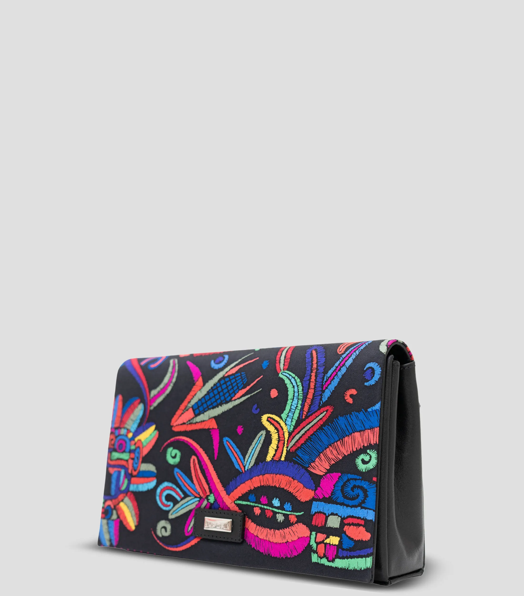 Pineda Covalin Bolso Clutch Estampado Quetzalcóatl Mujer