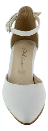 Pink Latte Zapatilla Tacon Ancho Pulsera Hebilla Mujer 90595