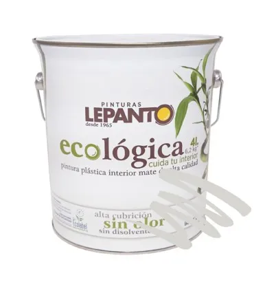 PINTURA PLáSTICA ECOLóGICA DE INTERIOR LEPANTO  HUMO MATE 4L