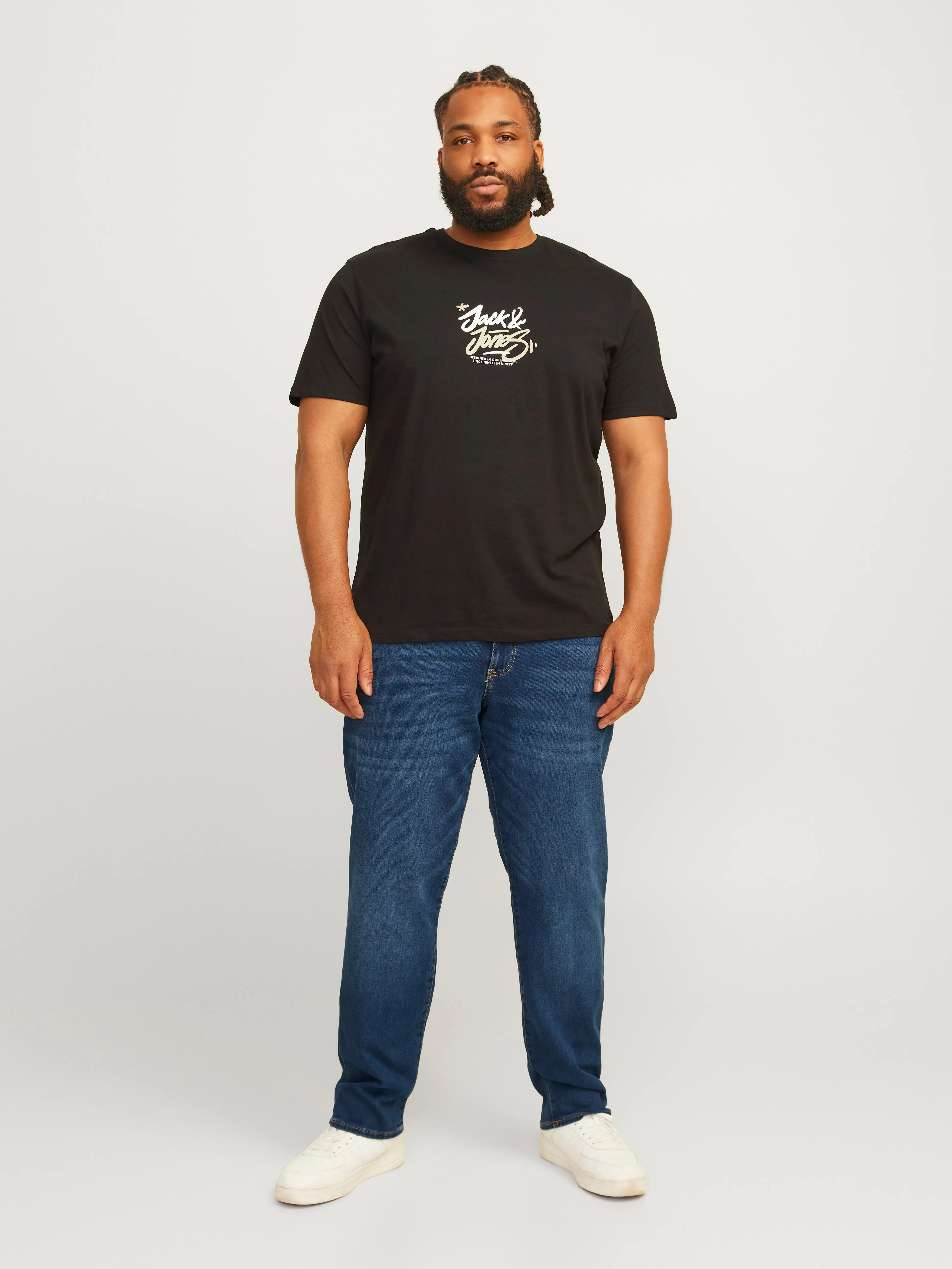 Plus Size JJIMIKE JJICON I.K. SQ 026 PLS Vaqueros de corte tapered | Azul intermedio | Jack & Jones®