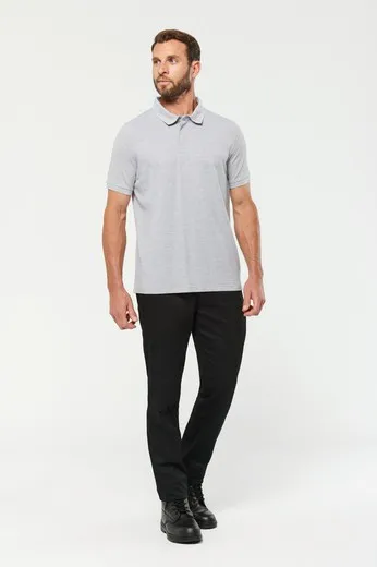 Polo con botones de presión y manga corta para hombre