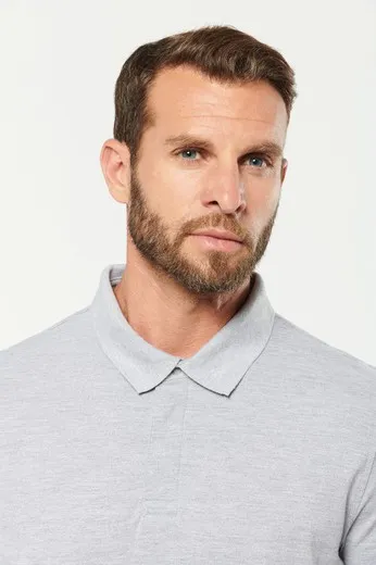 Polo con botones de presión y manga corta para hombre