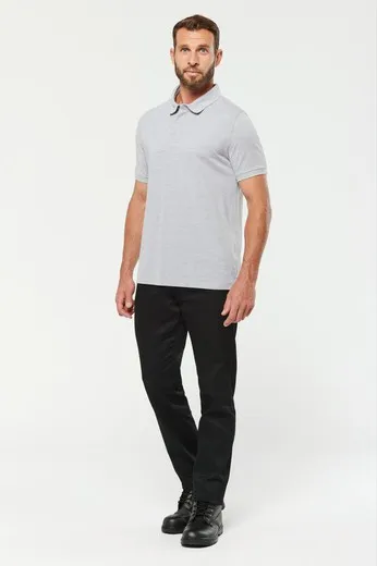 Polo con botones de presión y manga corta para hombre