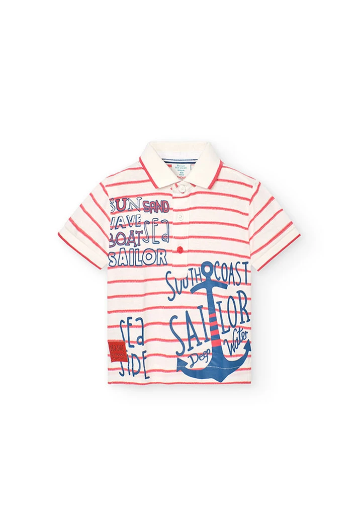 Polo de punto fantasía listado de bebé