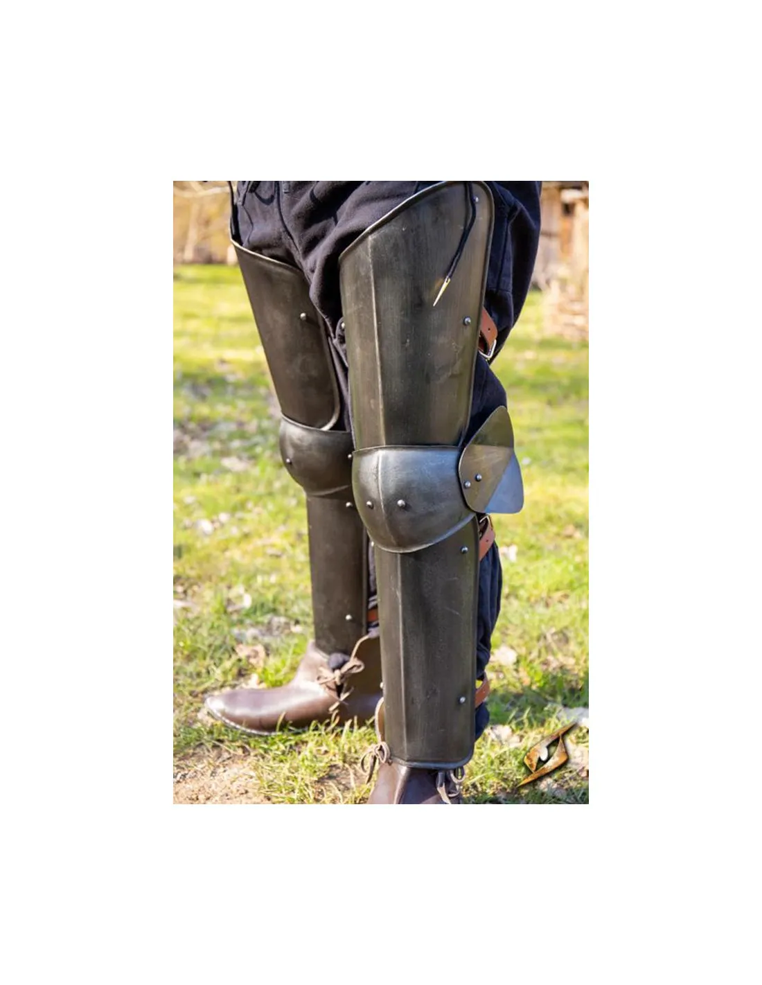 Protectores piernas de Soldado, acabado negro