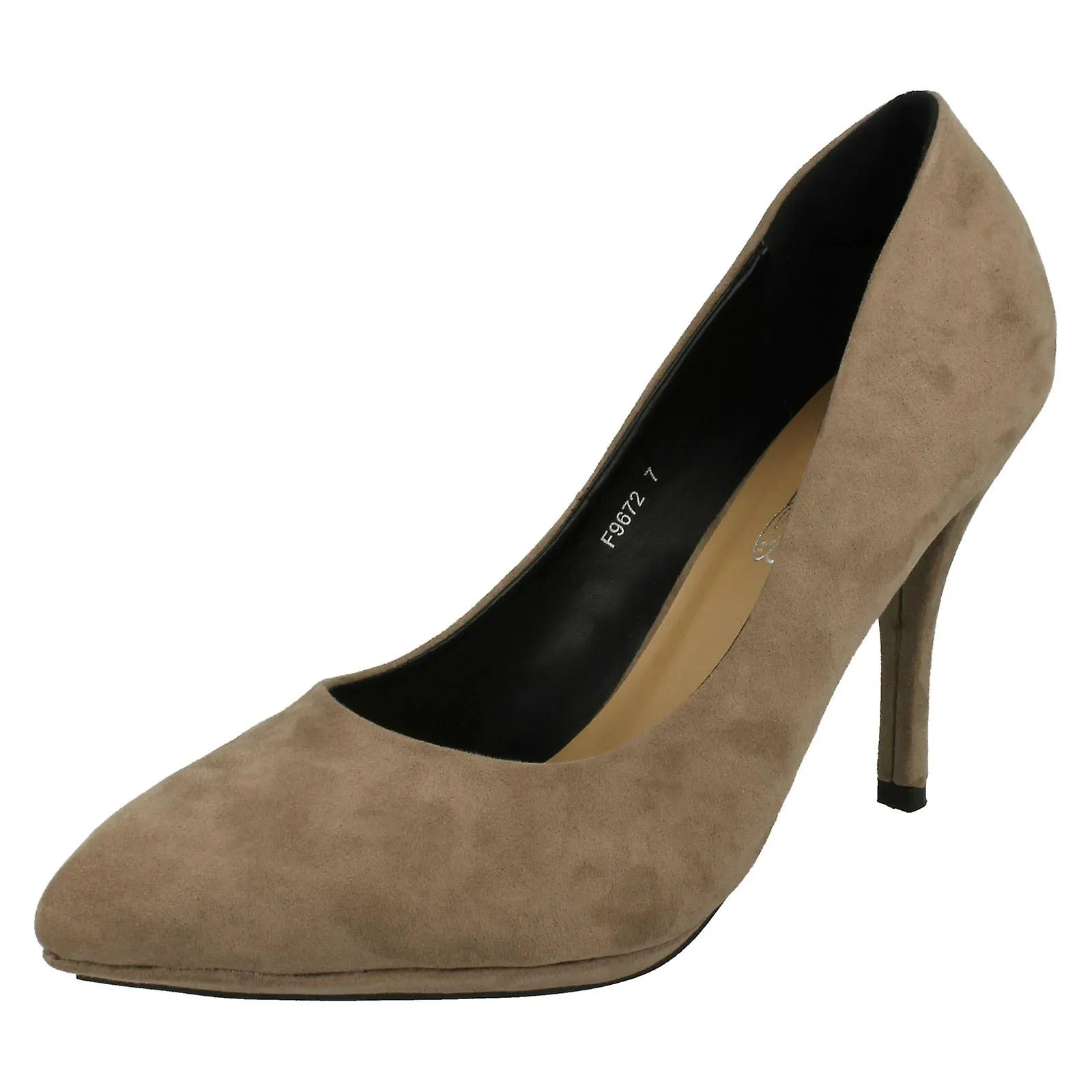Punto de las señoras en tacones acentuado corte del dedo del pie zapatos F9672