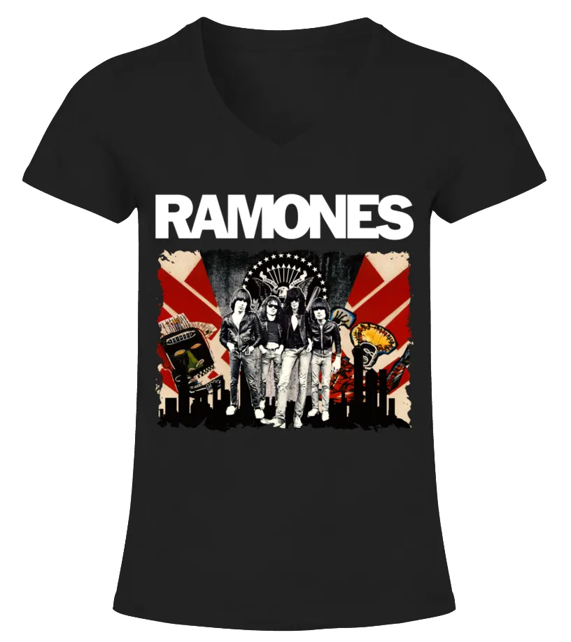 Ramones BK (4) Camiseta cuello pico Mujer