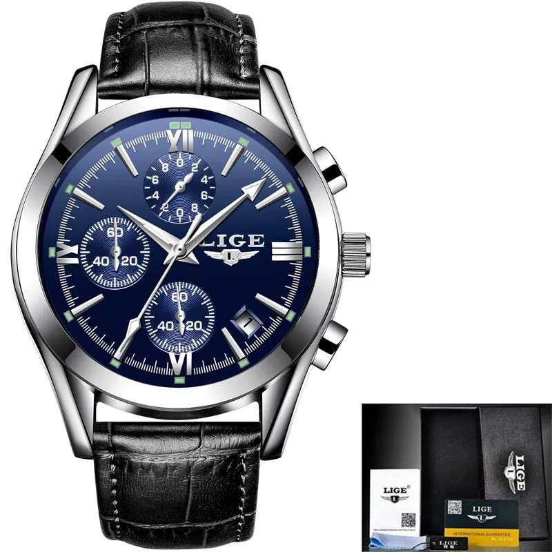 Reloj para Hombre Mens Watches Fashion Business Quartz Watch Men Sports Full Steel Waterproof Black Clock Relogio Masculino