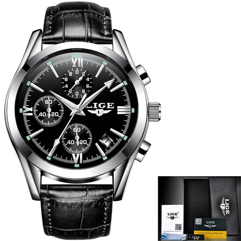 Reloj para Hombre Mens Watches Fashion Business Quartz Watch Men Sports Full Steel Waterproof Black Clock Relogio Masculino
