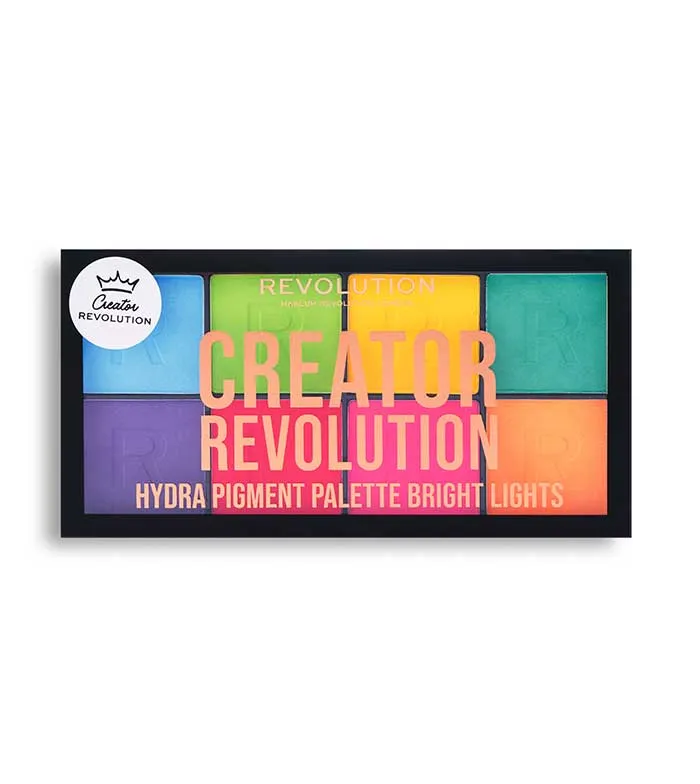 REVOLUTION  *CREATOR*  PALETA DE PIGMENTOS HYDRA PIGMENT PALETTE  BRIGHT LIGHTS