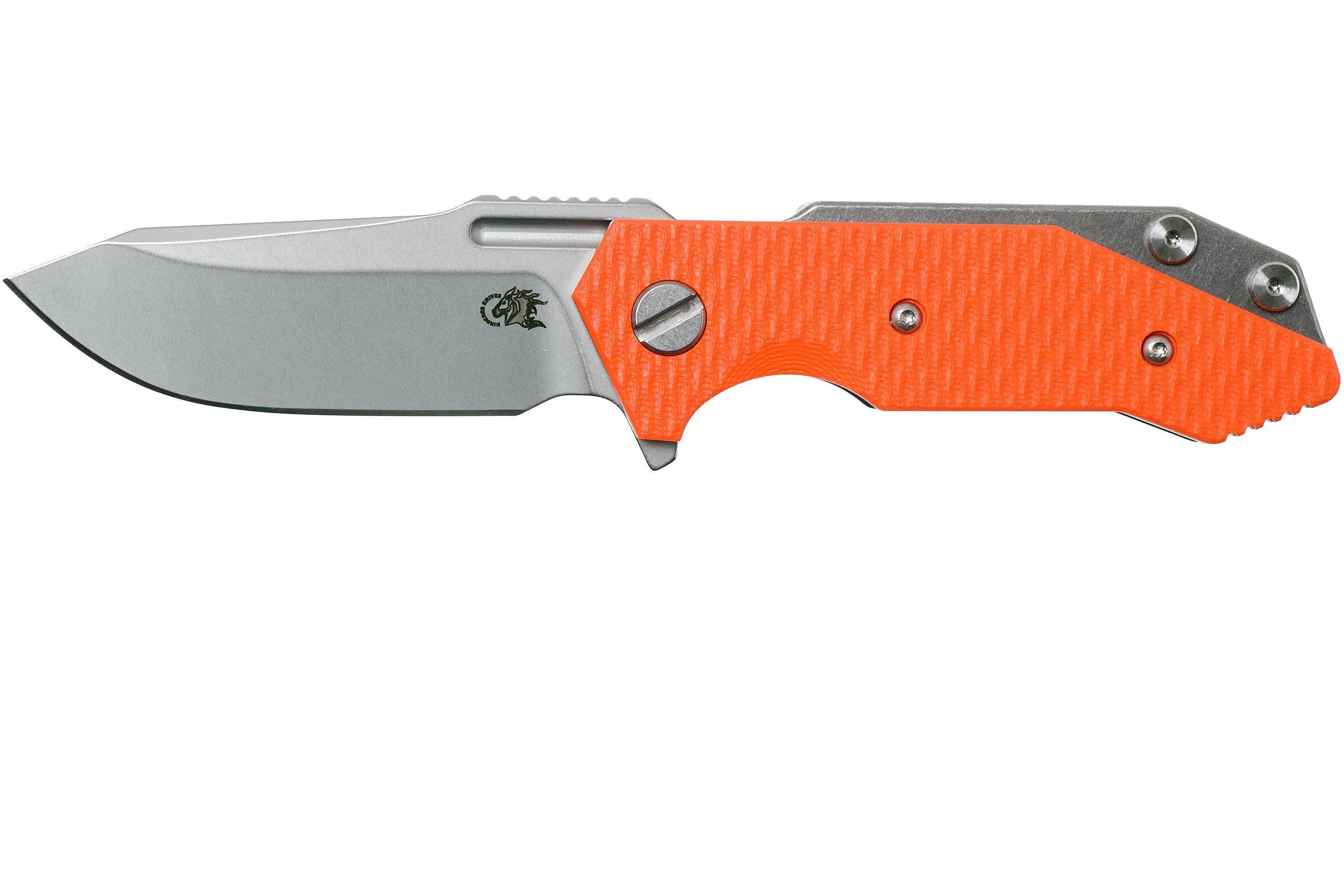 Rick Hinderer Half Track Gen 2, Spearpoint 20CV, Orange G10, navaja