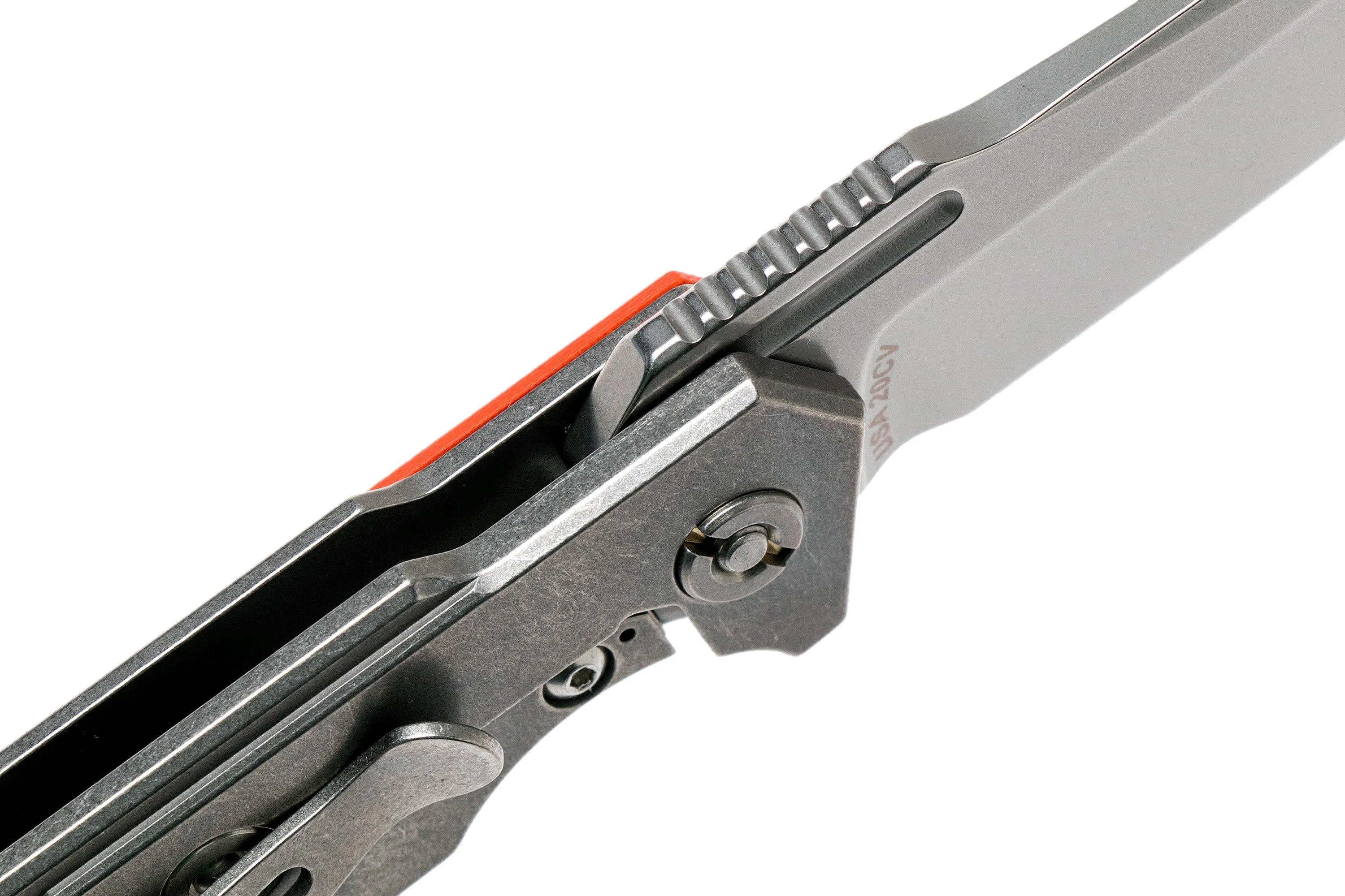 Rick Hinderer Half Track Gen 2, Spearpoint 20CV, Orange G10, navaja