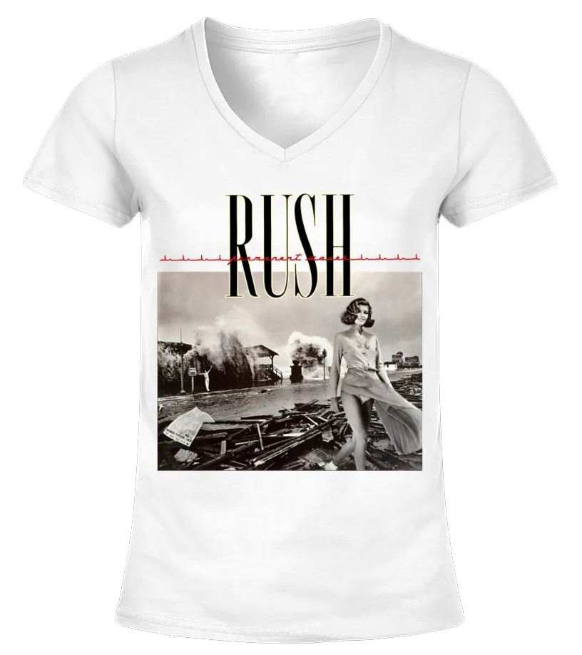 RUSH  PERMANENT WAVES CAMISETA CUELLO PICO MUJER