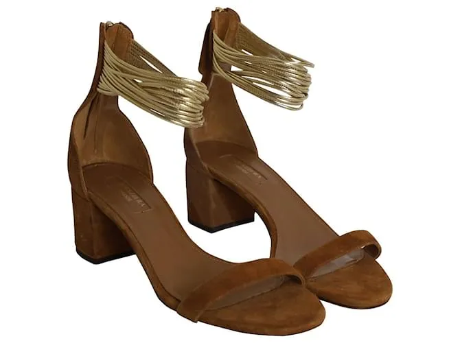 Sandalia Aquazzura Spin Me Around City en ante marrón Castaño 
