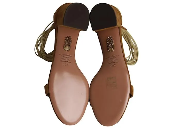 Sandalia Aquazzura Spin Me Around City en ante marrón Castaño 