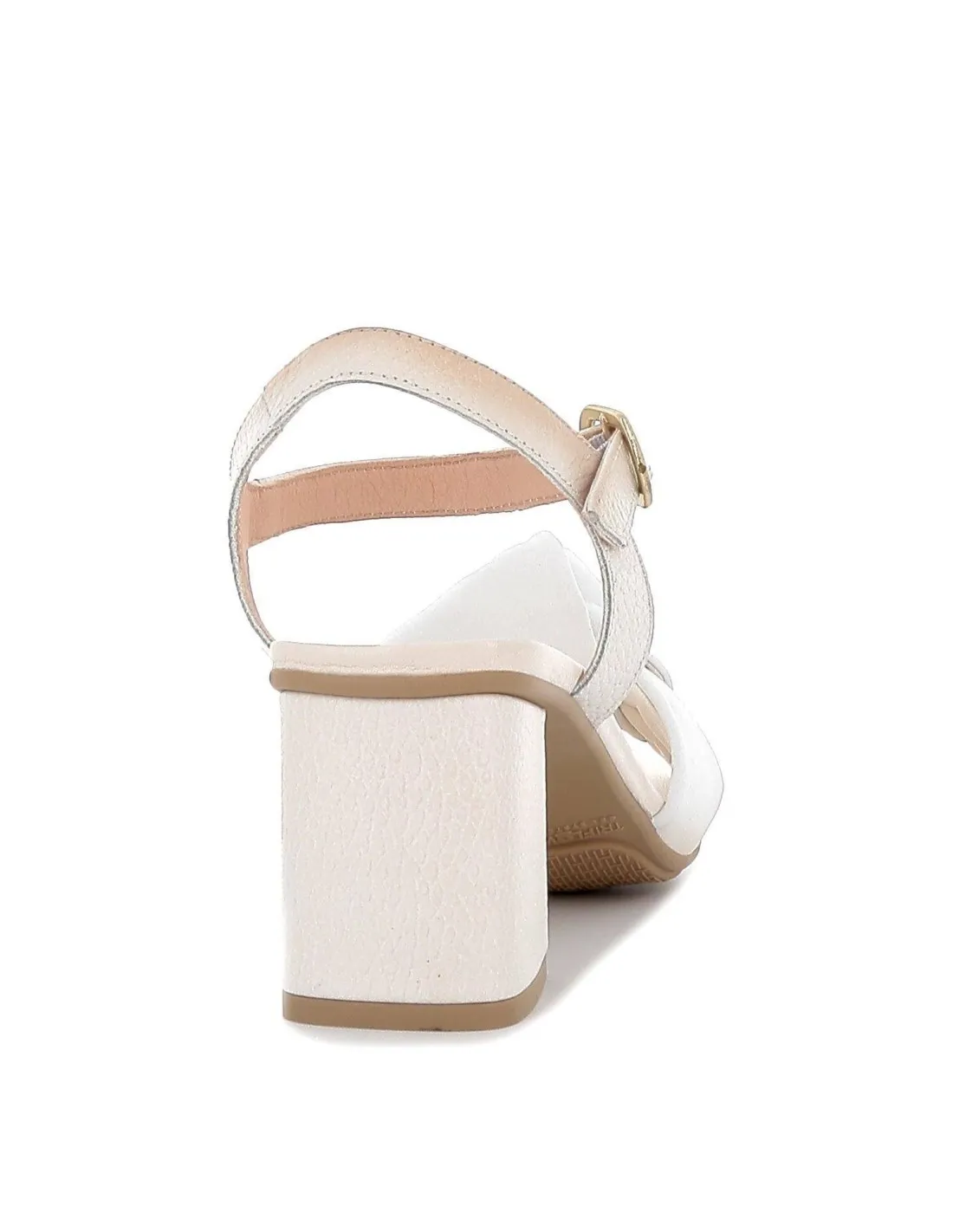 Sandalia de vestir con tacón para mujer blanca. Hispanitas
