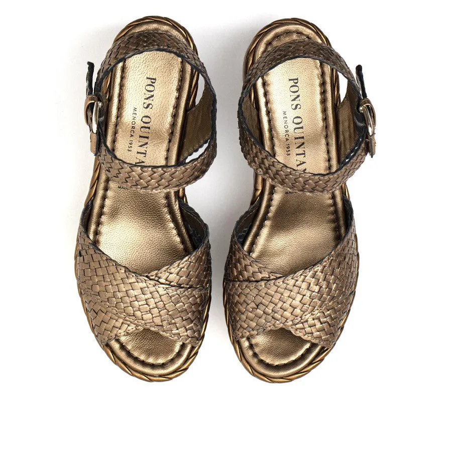 SANDALIA PLATAFORMA PADOVA METAL COBRE