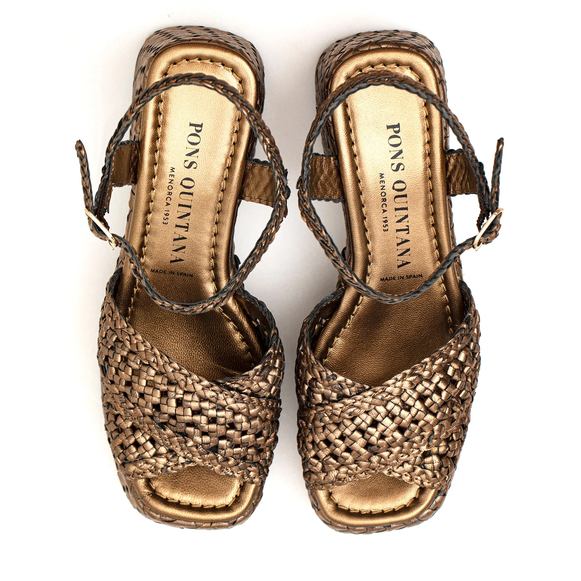 SANDALIA TACON GUINEA METAL COBRE