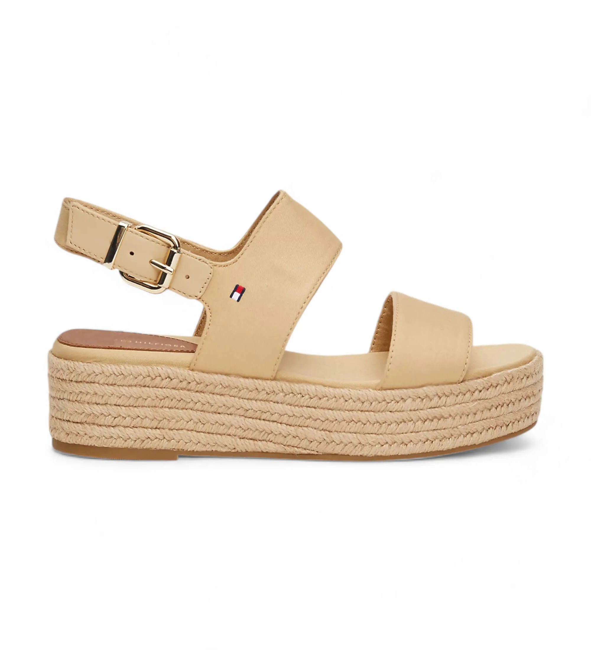 Sandalias estilo alpargata con cuña de cuerda beige