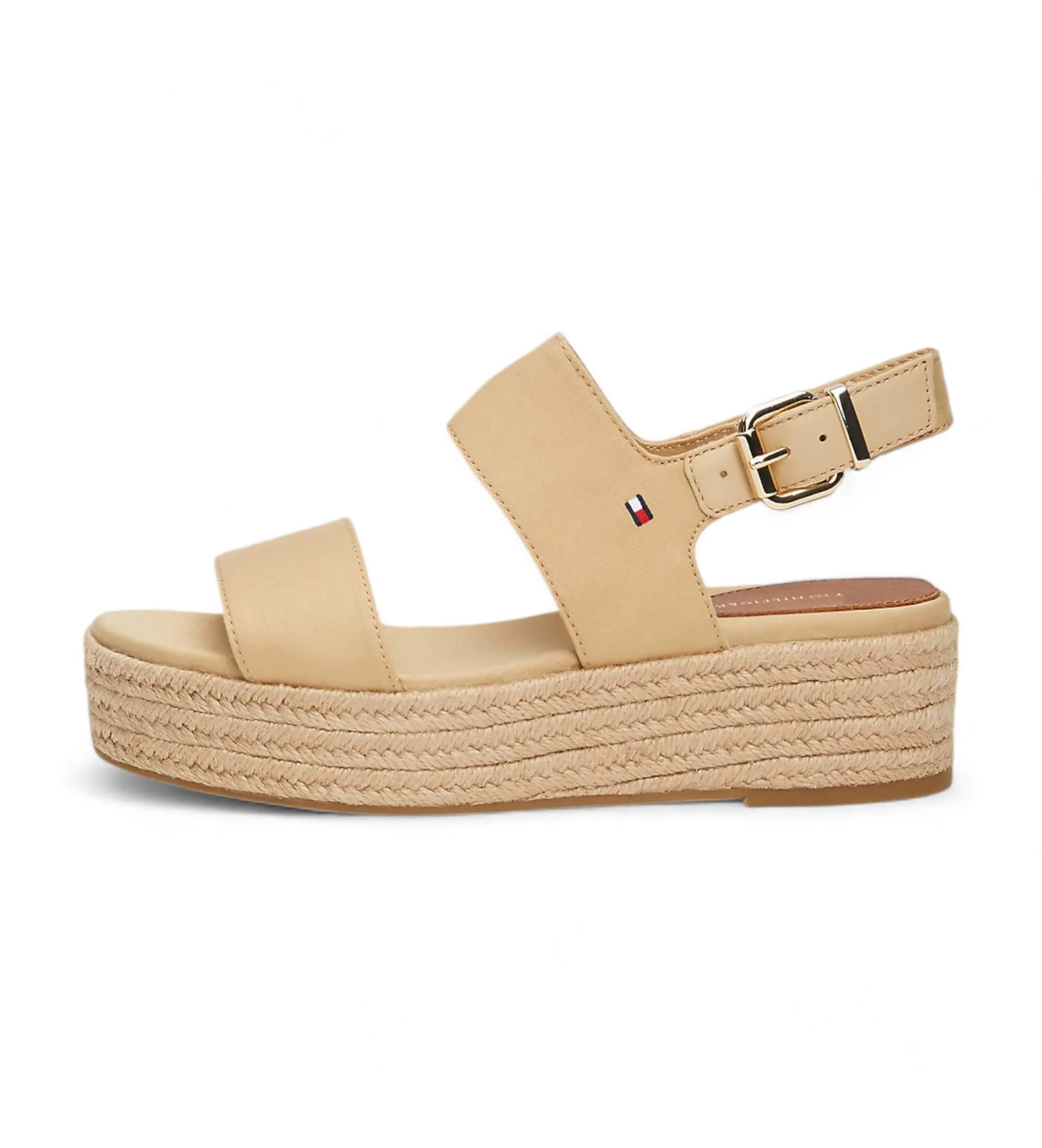 Sandalias estilo alpargata con cuña de cuerda beige