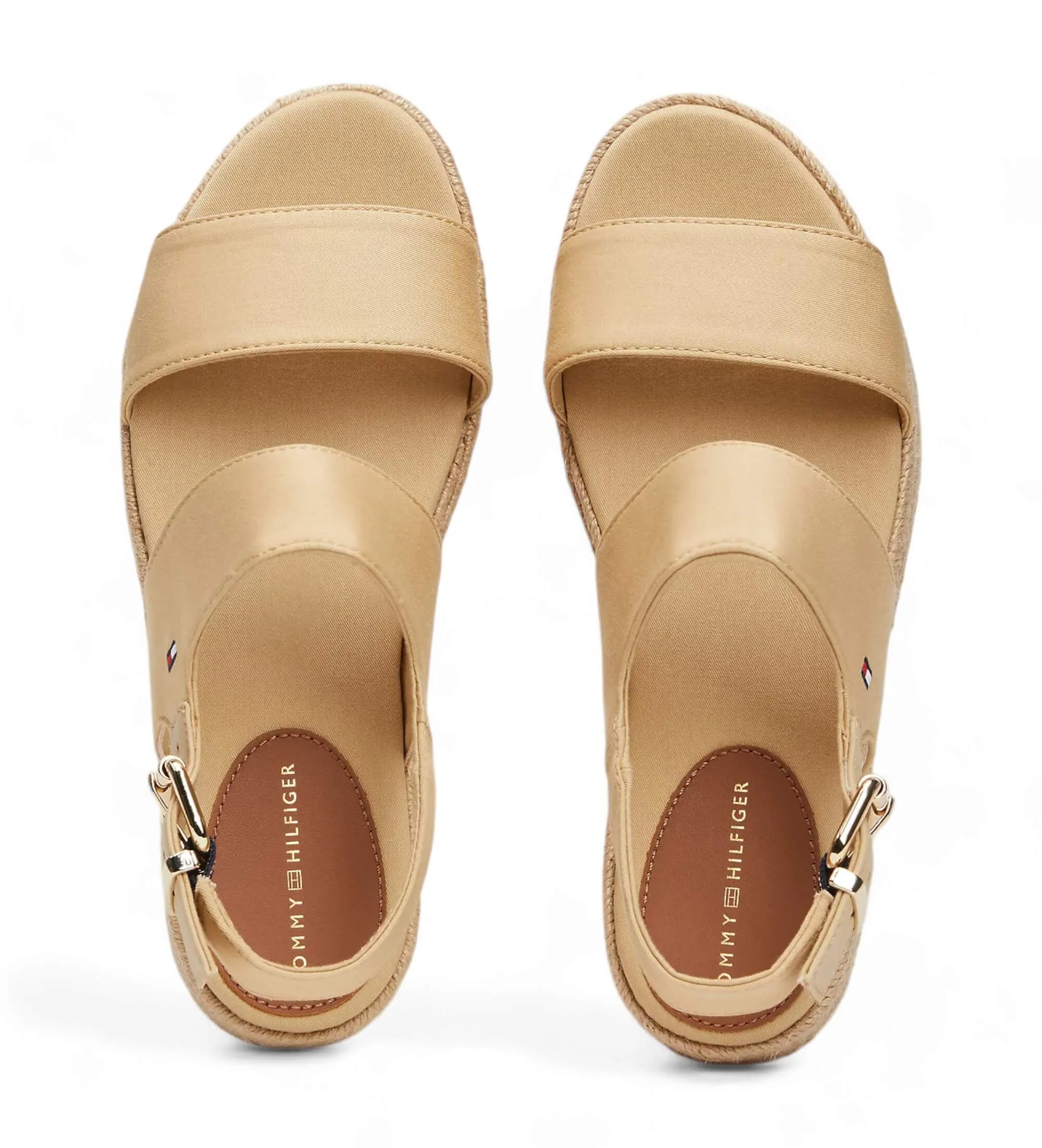 Sandalias estilo alpargata con cuña de cuerda beige