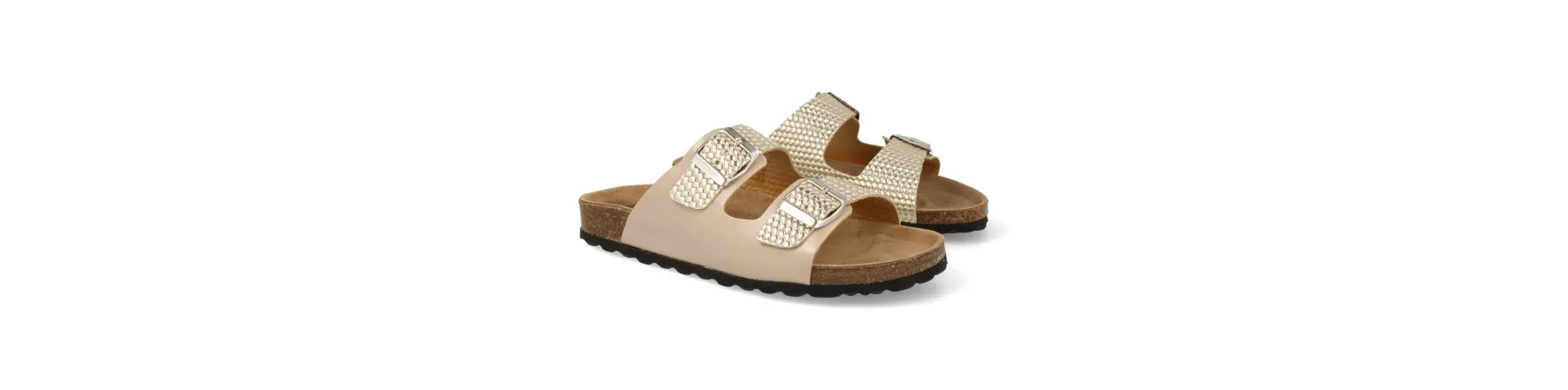 SANDALIAS HEBILLAS MUJER BIO DORADAS MOD. EDNA DO