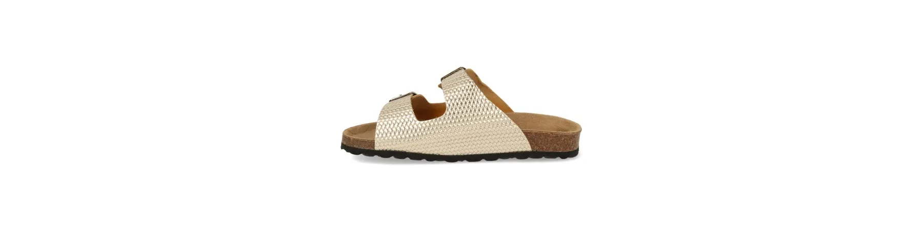SANDALIAS HEBILLAS MUJER BIO DORADAS MOD. EDNA DO