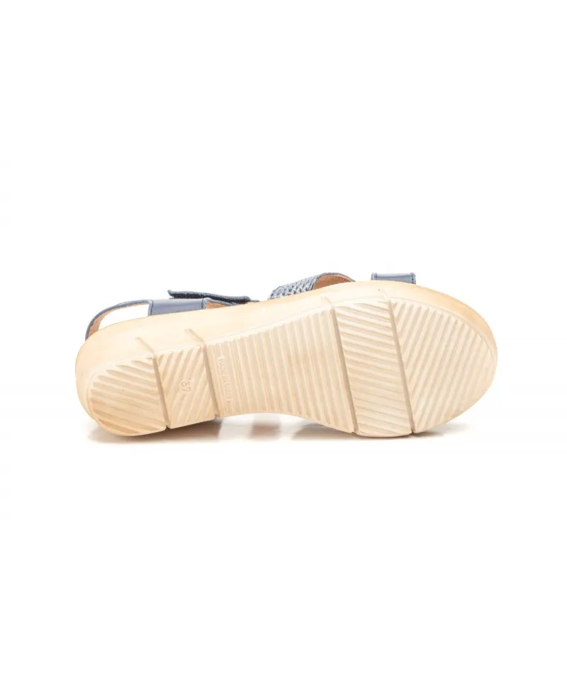 Sandalias Mujer Piel Marino Plata Gel