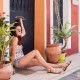 Sandalias planas Refresh marrones acabado textil