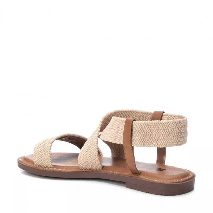 Sandalias planas Refresh marrones acabado textil