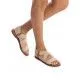 Sandalias planas Refresh marrones acabado textil