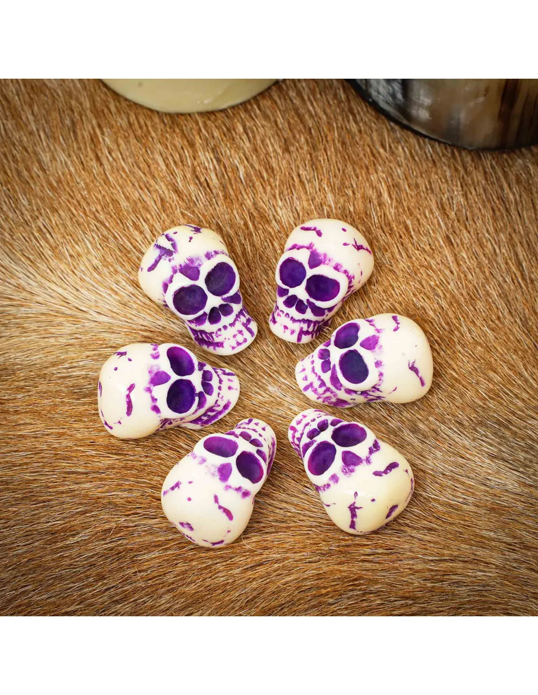 Set de 6 mini calaveras para decoración