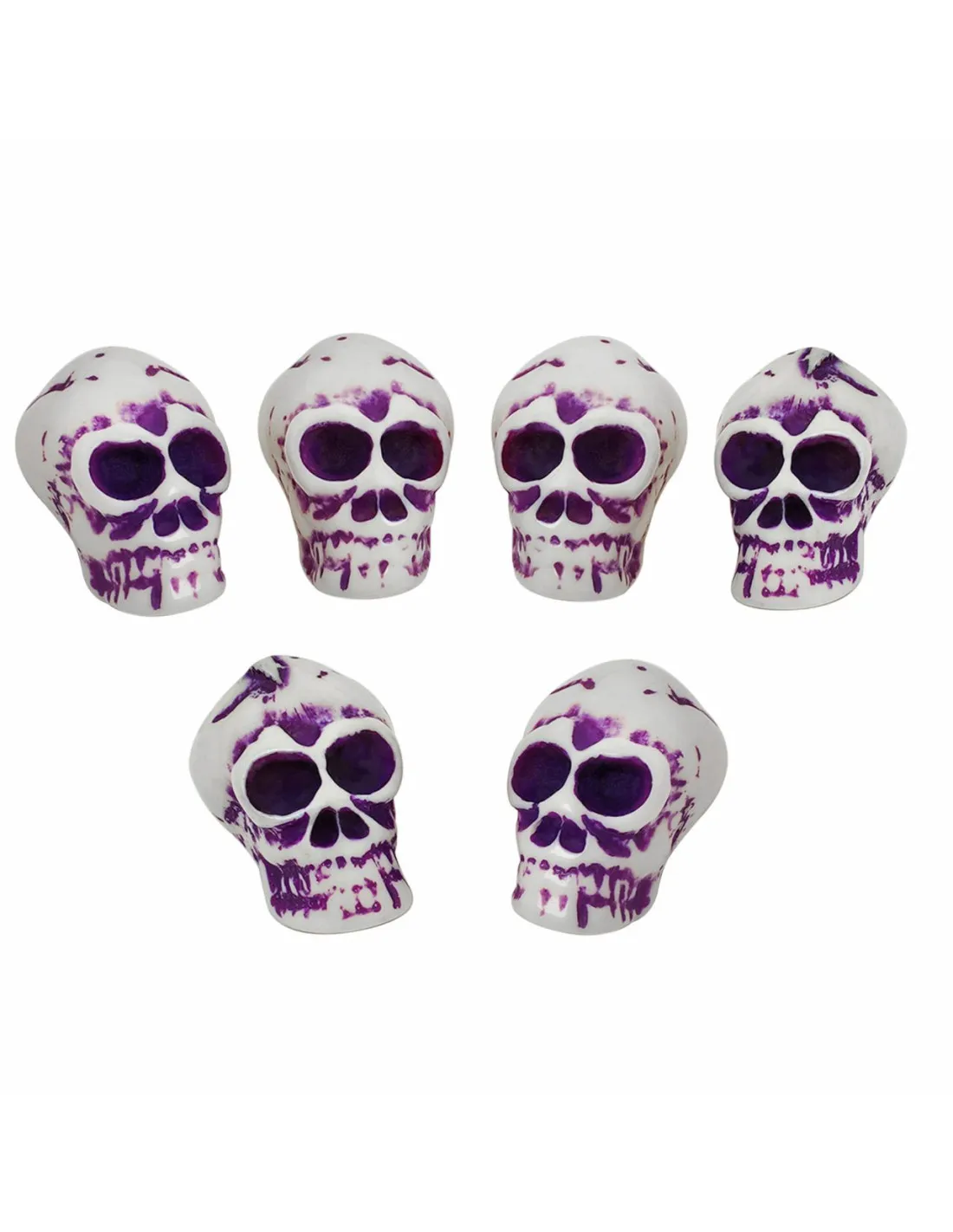 Set de 6 mini calaveras para decoración