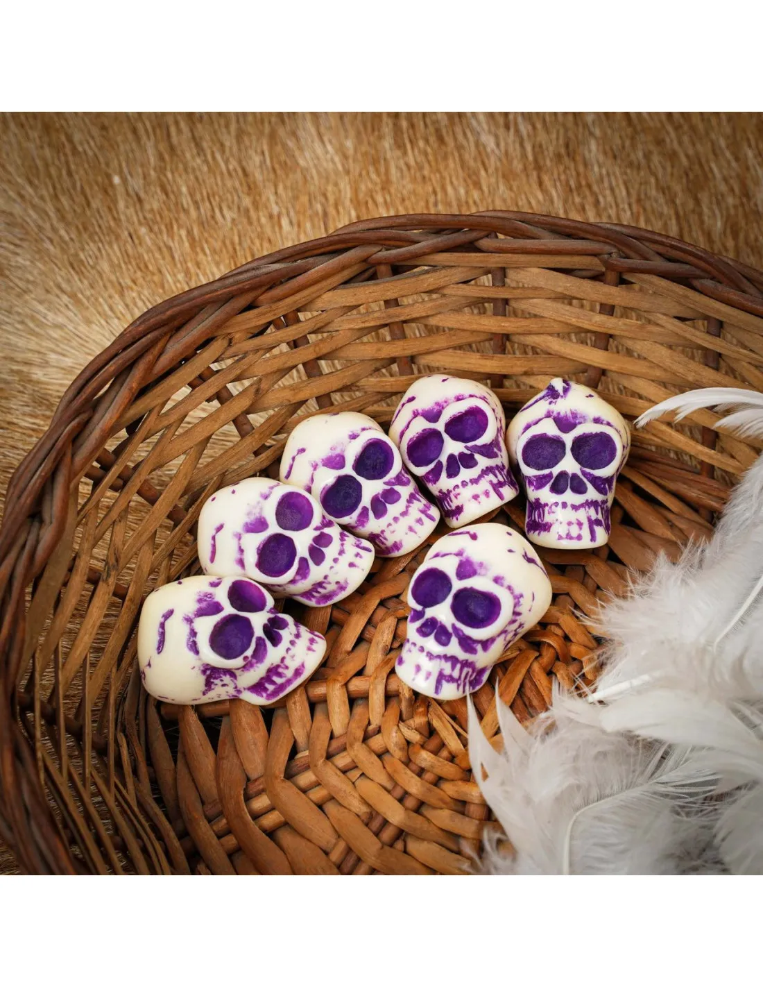 Set de 6 mini calaveras para decoración
