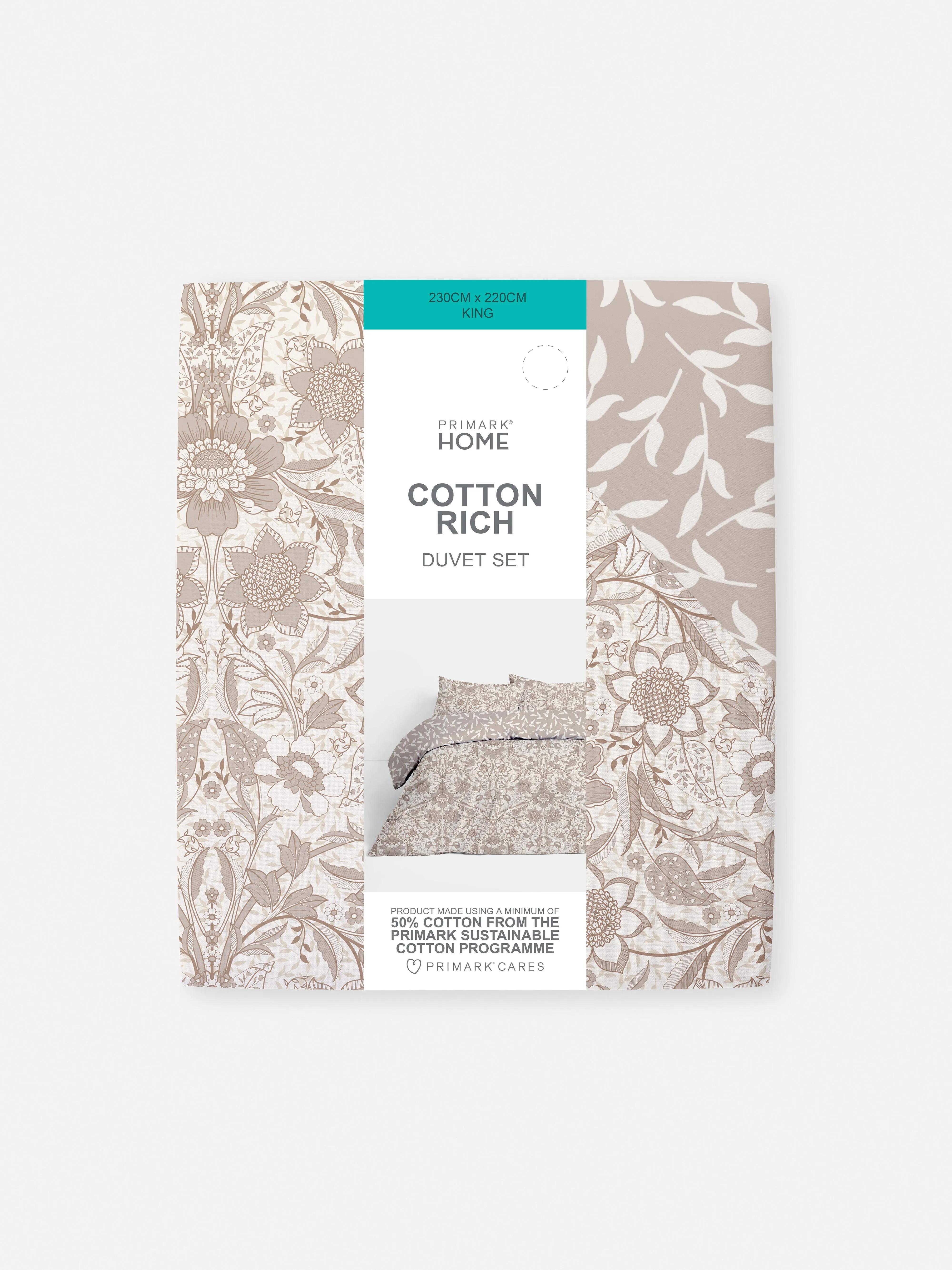 Set de funda nórdica con flores para cama king