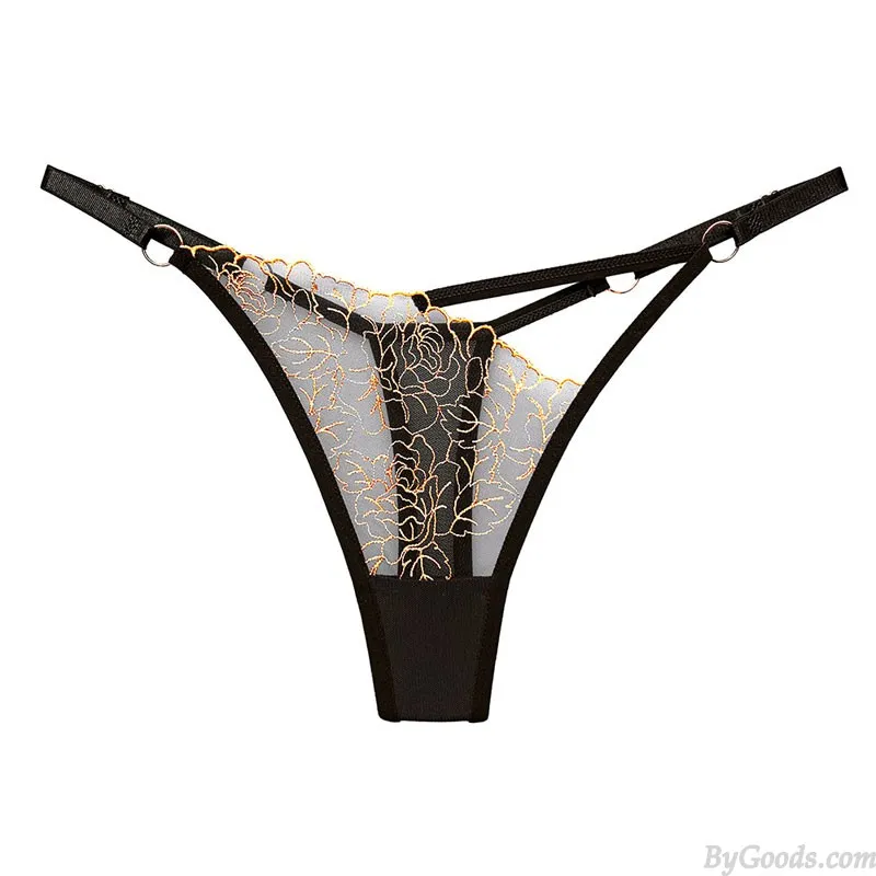 SEXY HOLLOW FLOWER MESH SHEER EMBROIDERY NAUGHTY BRIEFS WOMEN'S UNDERWEAR THONG TBACK LINGERIE UNDERPANTS EROTIC PANTIES