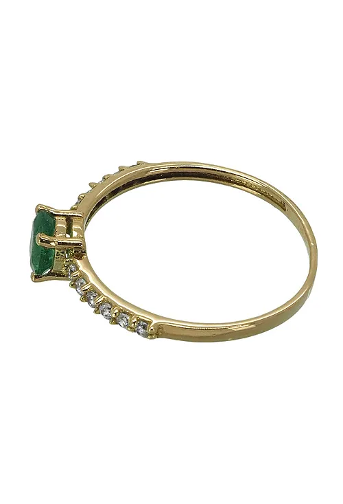 Sortija oro amarillo 18 K circonitas y esmeralda fina 281_S592E54A