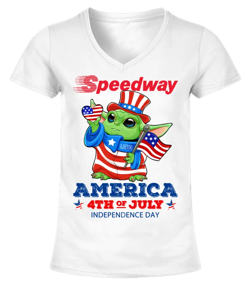 speedway yoda Independence Day Camiseta cuello pico Mujer