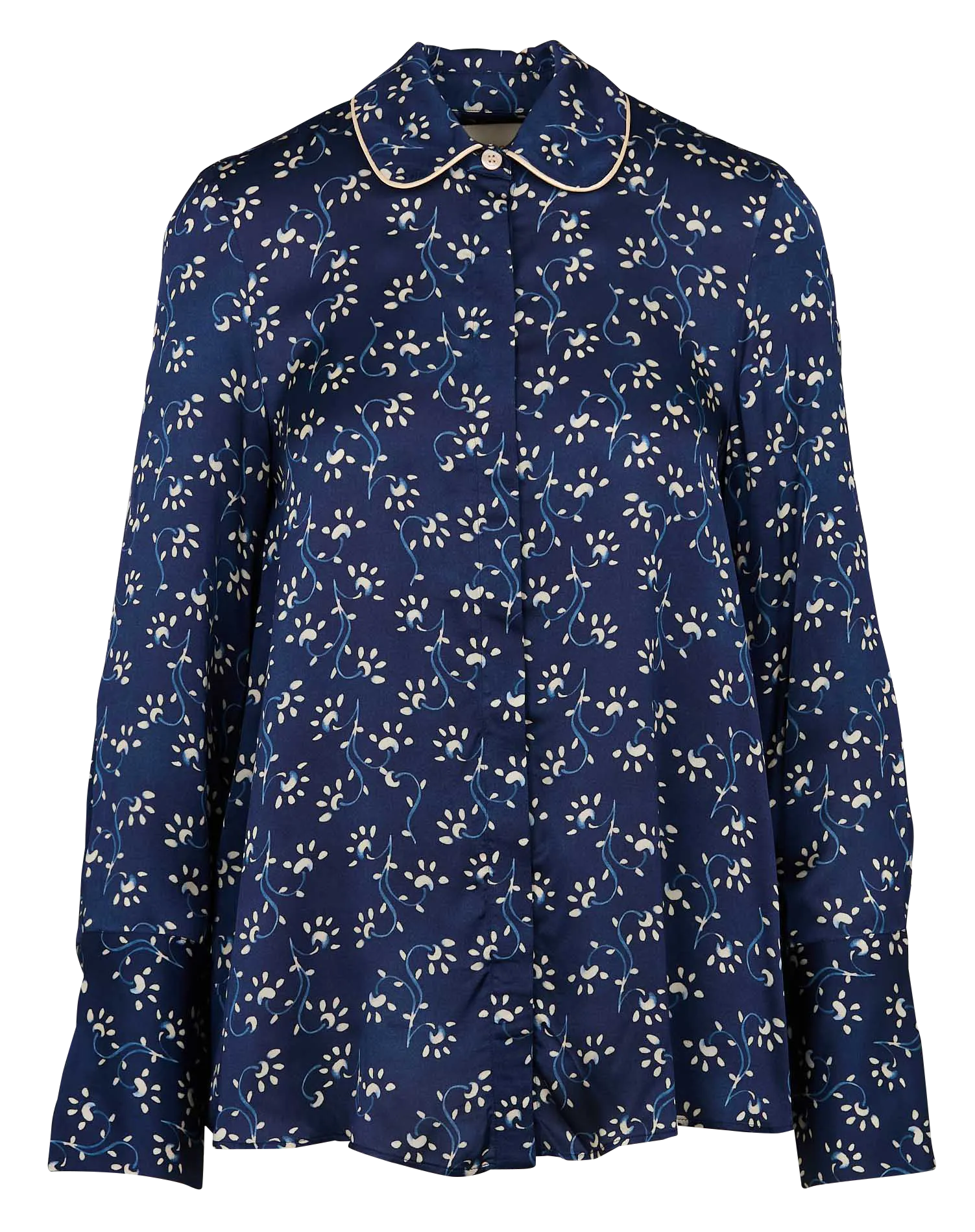 STELLA FOREST NAIMA  CAMISA RECTA CON CUELLO CLáSICO EN AZUL