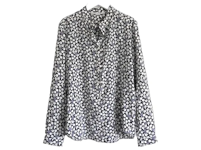Stella Mc Cartney Camisa de seda estampada de frutas de Stella McCartney Azul marino 