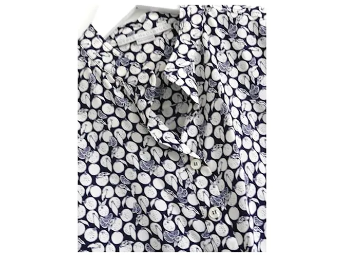 Stella Mc Cartney Camisa de seda estampada de frutas de Stella McCartney Azul marino 