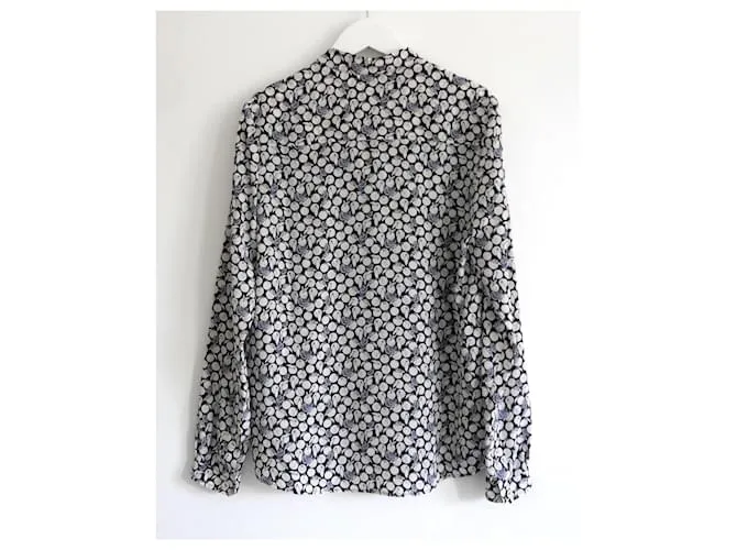 Stella Mc Cartney Camisa de seda estampada de frutas de Stella McCartney Azul marino 