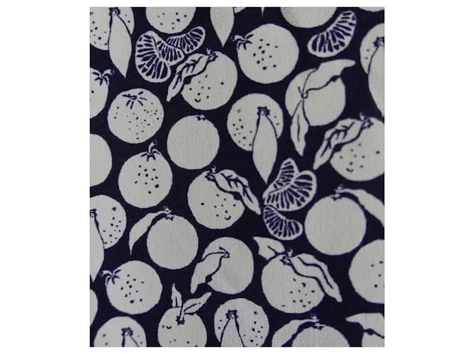 Stella Mc Cartney Camisa de seda estampada de frutas de Stella McCartney Azul marino 