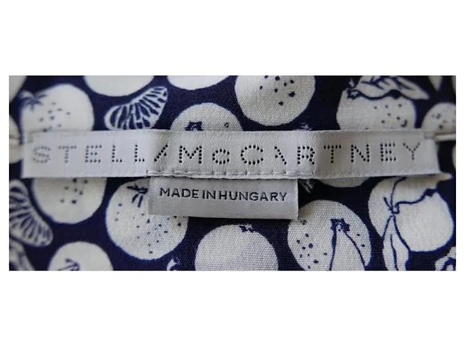 Stella Mc Cartney Camisa de seda estampada de frutas de Stella McCartney Azul marino 