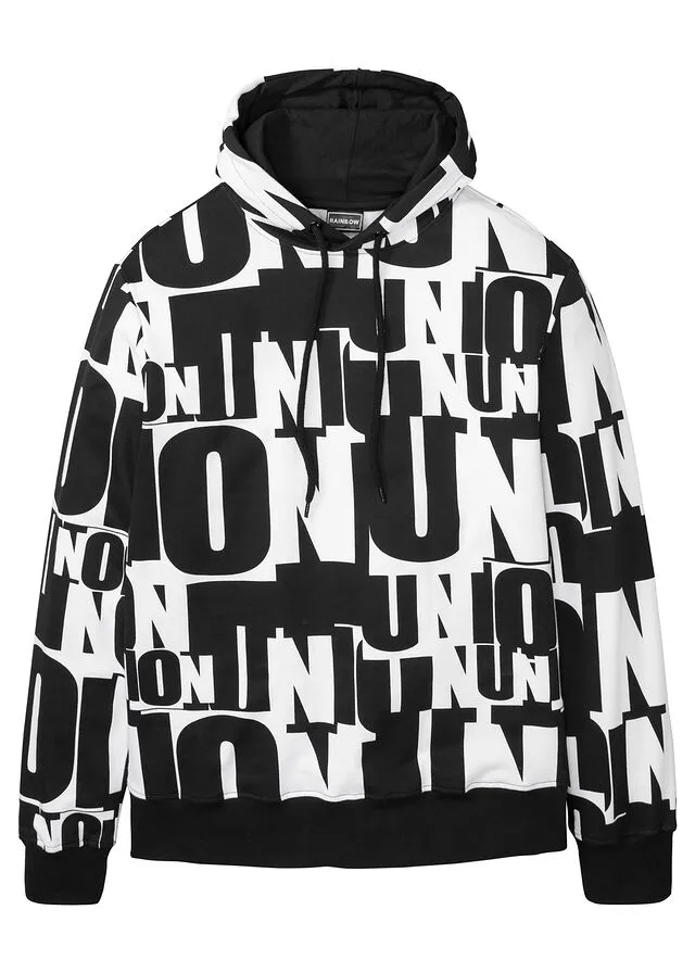 SUDADERA CON CAPUCHA BLANCONEGRO