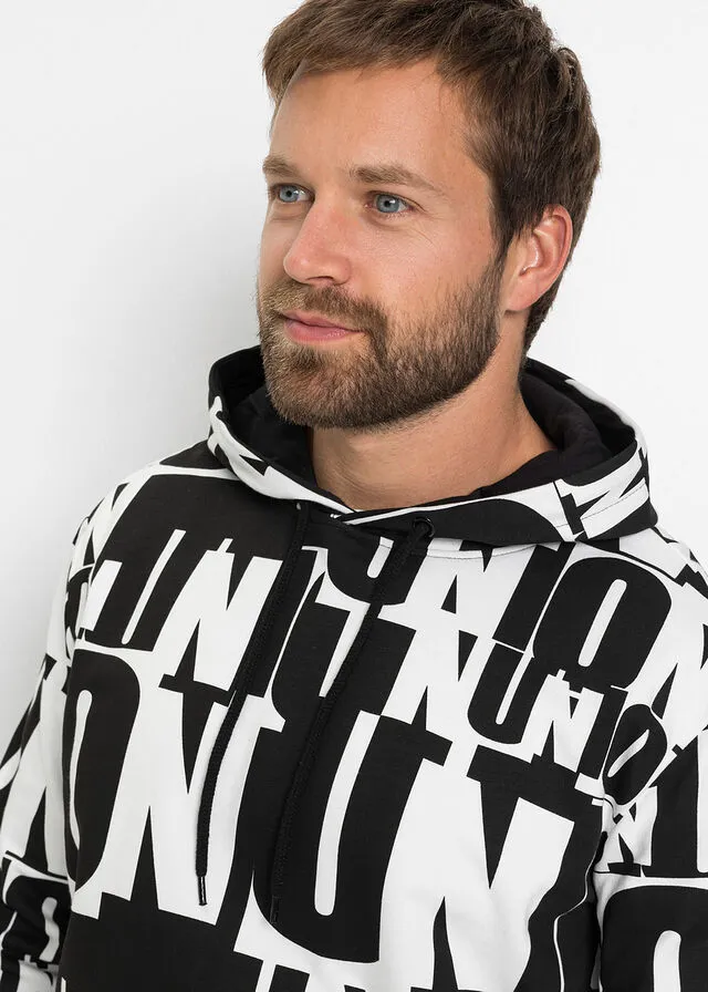 SUDADERA CON CAPUCHA BLANCONEGRO